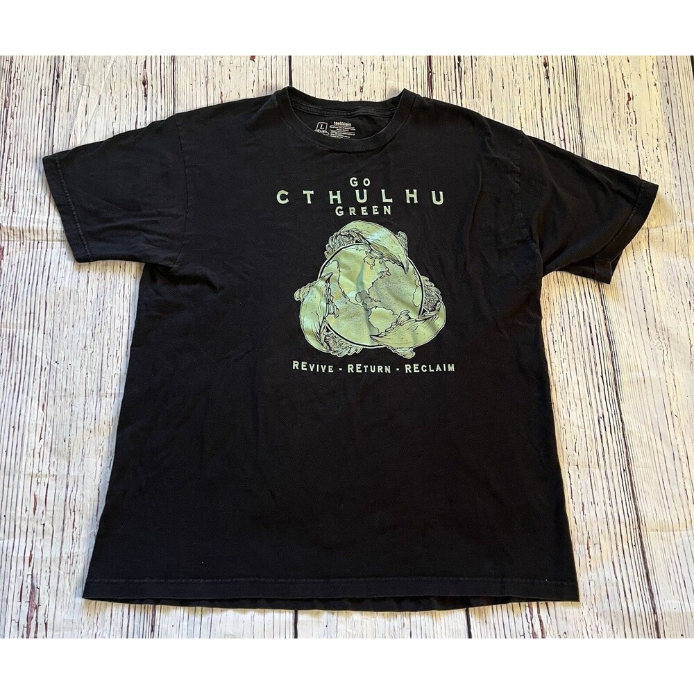 Tee Villain Cthulhu Go Green Revive Return Reclaim Shirt Horror Funny Large L